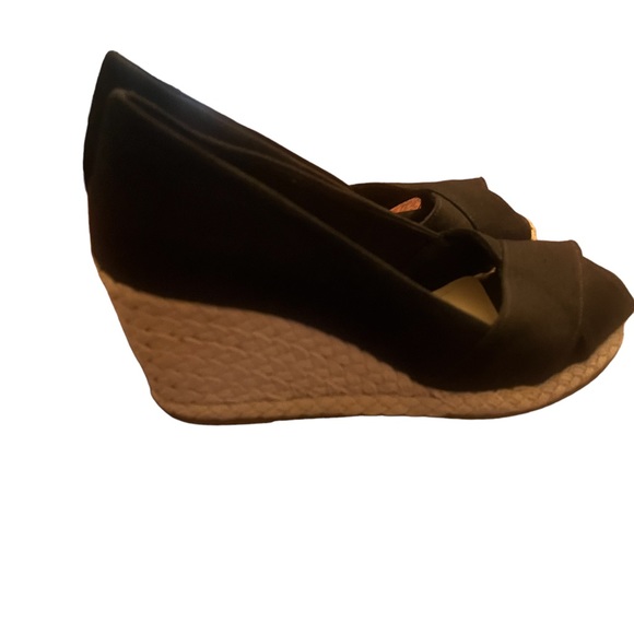 JESSICA ‘Carson’ Peep Toe Wedges size 9 Black - Picture 4 of 8
